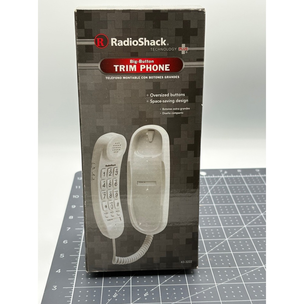 RadioShack Big-Button Trim Phone White Wall Mountable Landline NIB
